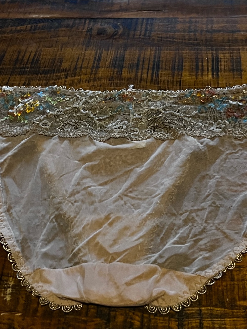 Decorative Lace Runner with Multicolor Floral Embroidery pantie